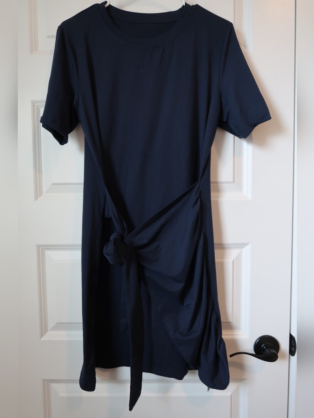 NWT Halara Navy Women's Everyday Tie Knot Ruched Mini Dress Size XL